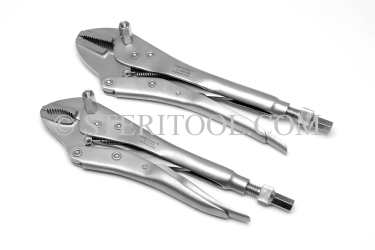 #10014S - 5"(125mm) Stainless Steel Curved Jaw Locking Pliers for Slap Hammer. locing, slap hammer, slaphammer, slap-hammer, stainless steel, pliers, clamp