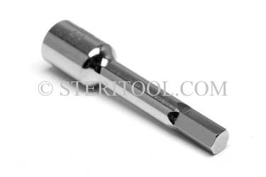 #10556 - 1.0mm Hex X 1/4 DR Stainless Steel Bit, 2-1/4"(57mm) OAL. 1/4 dr, 1/4dr, 1/4-dr, hex, bit, stainless steel