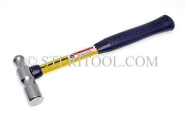 #10199_FG - 12oz(340g) Stainless Steel Ball Pein Hammer. Fiberglass Handle, rubber grip. hammer, tapping, stainless steel, ball pein, ballpein, ball-pein